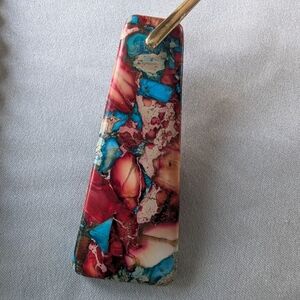 Colorful Stone Pendant - Includes Earrings And An Adjustable Bracelet